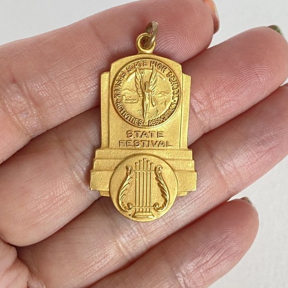 1963 Kansas High School State Musical Festival Charm Medal Pendant Balfour - Picture 1 of 5